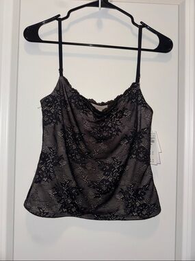Abercrombie & Fitch Black Lace Cowl Neck Camisole